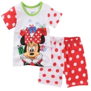 Minnie Mouse Sommerpyjama für Mädchen weiß und rot