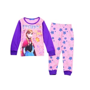 Zweiteiliger Pyjama mit langen Ärmeln und Anna-Frozen-Muster, sehr hohe Qualität, modisch
