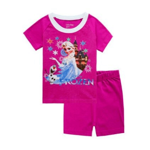 Zweiteiliger Pyjama mit Elsa-Motiv aus der Schneekönigin in rosa und weiß