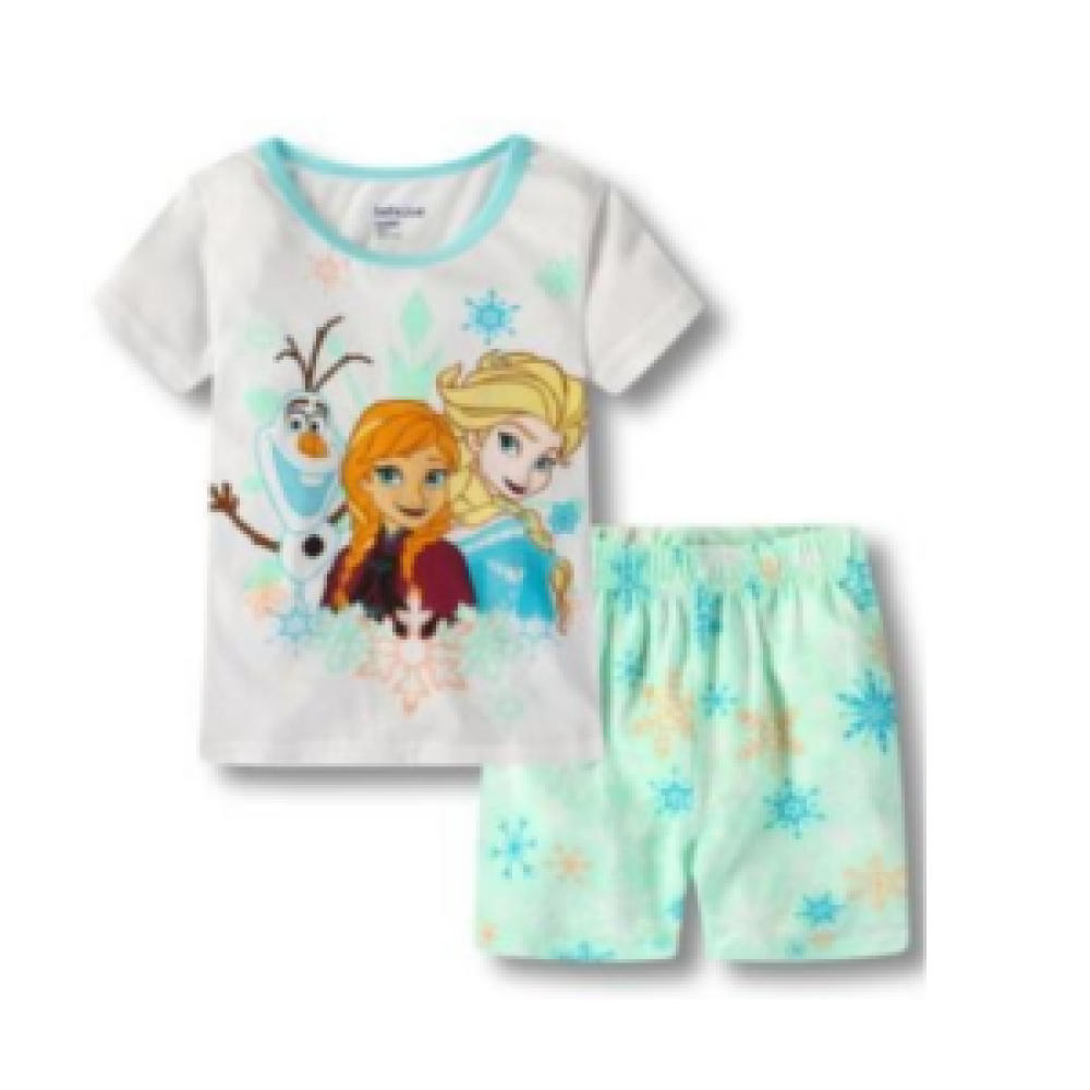 Zweiteiliger Pyjama mit Olaf-, Anna- und Elsa-Motiv als modisches Set