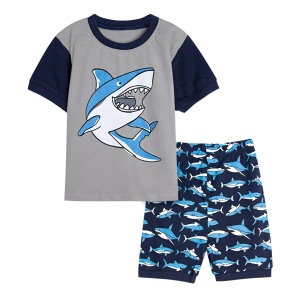 Pyjama T-Shirt und Shorts mit Hai-Motiv für Jungen, sehr hohe Qualität, modisch