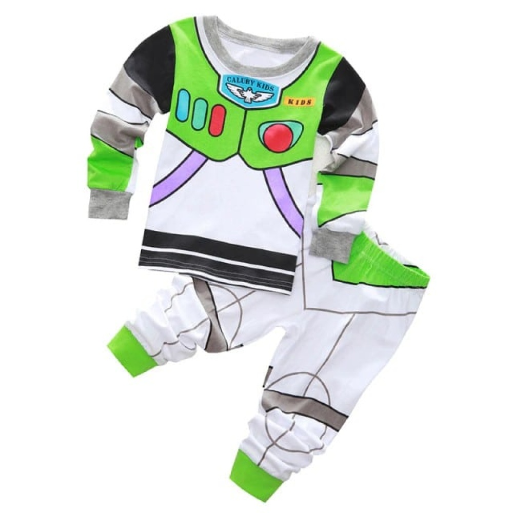 Weiß-schwarzer Buzz Lightyear-Pyjama für Jungen, sehr hohe Qualität