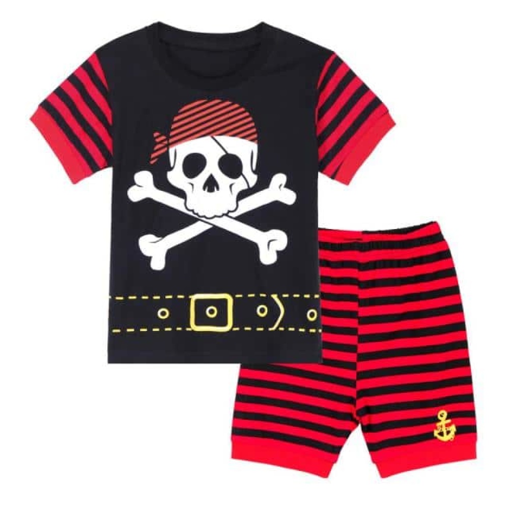Pyjama T-Shirt und Shorts mit Piratenmotiv für Jungen in sehr hoher Qualität und mit modischem Design
