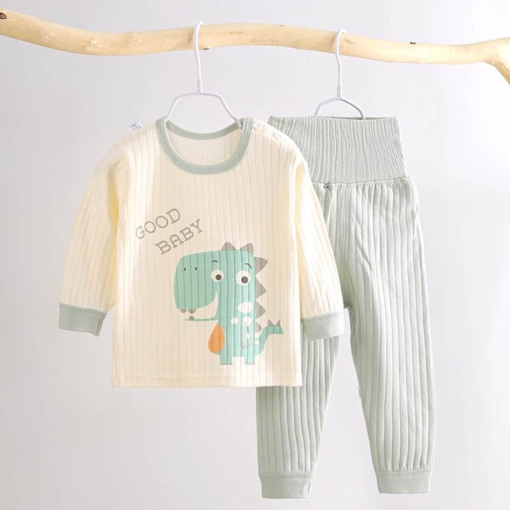 Pyjama-Set aus Baumwolle mit Dinosaurier-Motiv für modische Kinder auf einem Gürtel