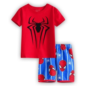Pyjama-Set aus Baumwolle mit Spiderman-Motiv für Jungen sehr modisch hohe Qualität