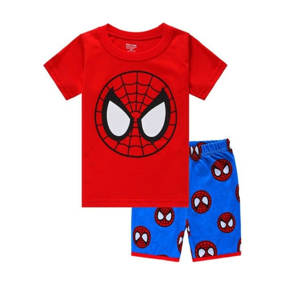 Spiderman-Pyjama-Set aus Baumwolle für Jungen in modischem Rot, Blau und Schwarz