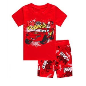 Roter Sommerpyjama mit Karomuster aus Baumwolle für Jungen, sehr hohe Qualität, modisch