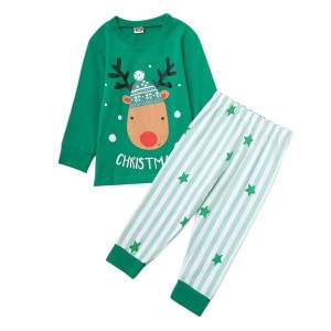 Grüner, langärmeliger Pyjamaanzug für Kinder in modischer, sehr hoher Qualität