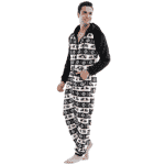 Schwarzer Pyjamaanzug mit Flanelldruck für Herren, sehr modisch, sehr hohe Qualität