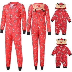 Pyjamaanzug Rot für die ganze Familie komplett in Mode