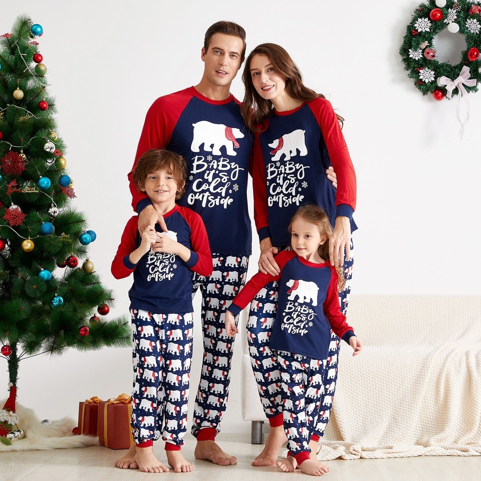 weihnachten pyjama familie