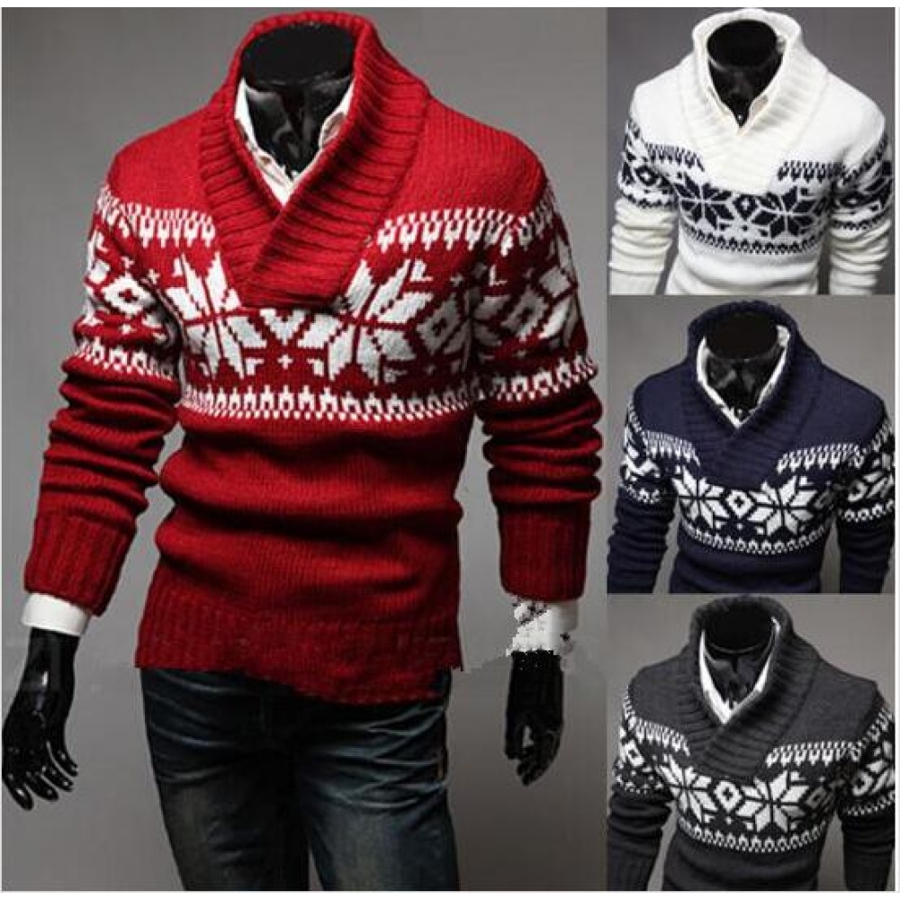 Weihnachtspullover für Männer mit V-Ausschnitt in verschiedenen modischen Farben