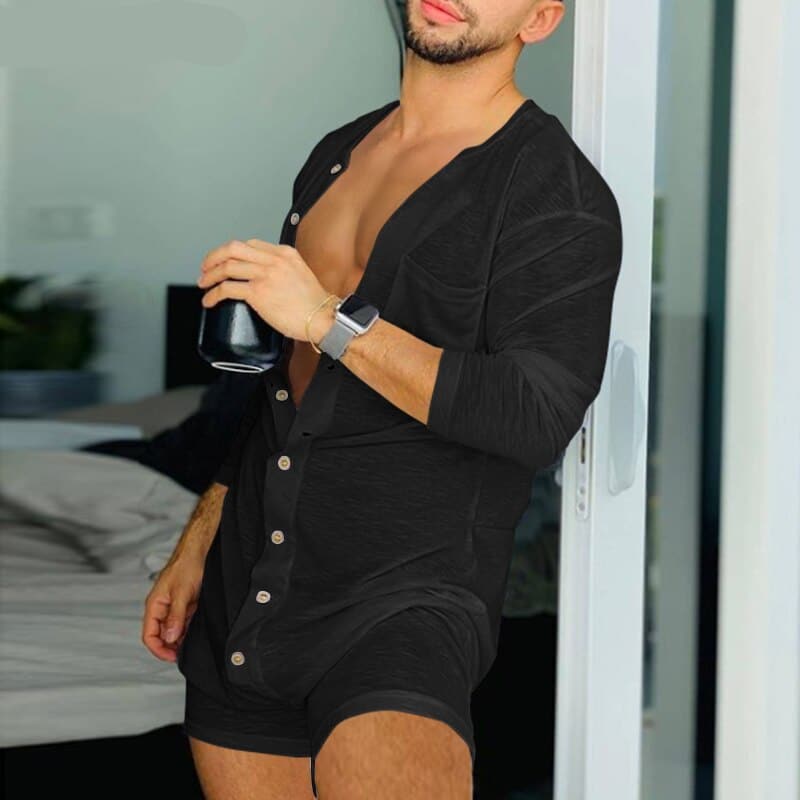 Pyjama Kombination Mit Shorts Und Langen rmeln F r Herren Alle pyjama-kombination-mit-shorts-und-langen-rmeln-f-r-herren-alle