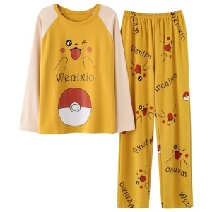 Modischer Pokémon-Pyjama für Männer und Frauen in Gelb