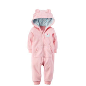Hübscher Strampelanzug für Babys in rosa mit modischer Kapuze