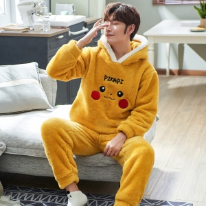 gelber Pikachu-Pyjama für erwachsene Männer