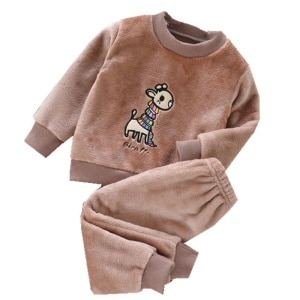 Giraffe Fleece-Pyjama für Kinder in braun, sehr bequem und modisch