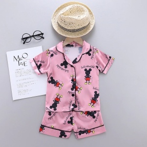 Disney Sommerpyjama für Kinder Mickey rosa