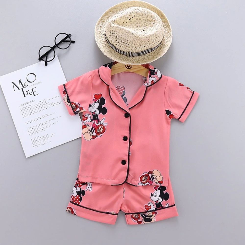 Disney Sommer-Pyjama für Kinder Minnie rosa